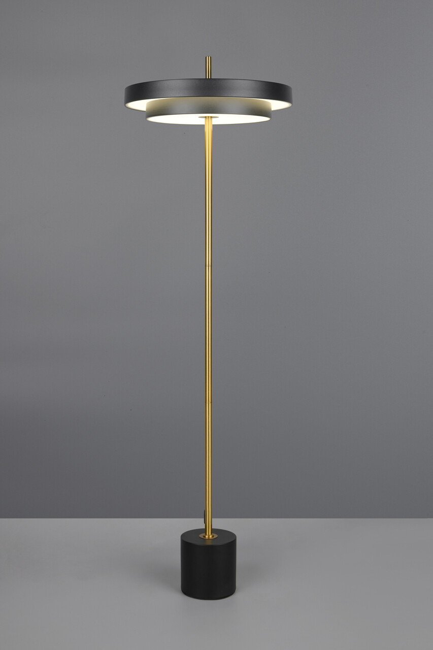 Lampadar Keaton, TRIO, 40x138 cm, 21W, 1x SMD, metal, negru/auriu - imagine 7
